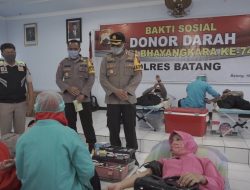 Jelang Bhayangkara Ke 74, Polres Batang Sumbangkan Seratus Kantong Darah Ke PMI