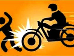 Diduga Tidak Konsentrasi Saat Berkendara, Pengemudi Motor Honda Beat Menyerempet Pejalan Kaki