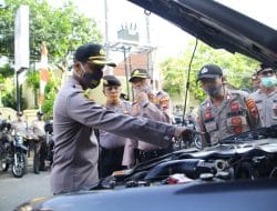 Kapolres Pekalongan Kota Cek Ranmor Dinas Kesiapan Pengamanan Pilkada Serentak Tahun 2020