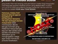 Hoax :Tidak Memakai Masker Akan Dikenakan Denda Rp 250.0000