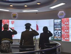 Forkopimda Batang Laksanakan Upacara Penurunan Bendera Merah Putih Secara Virtual