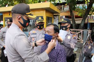 Sat Lantas Polres Pekalongan Gelar Operasi Pendisplinan Penggunaan Masker