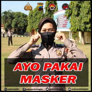 Polres Pekalongan Ajak Masyarakat Gunakan Masker Sebagai Gaya Hidup Sehari hari