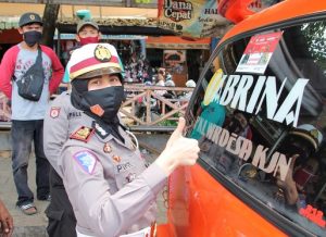 Sat Lantas Polres Pekalongan Ajak Masyarakat Disiplin Pakai Masker