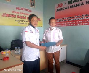Eko Tanuri  Resmi Menjadi Ketua DPC Jo Man Kabupaten Pemalang