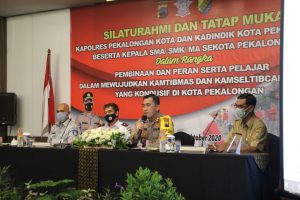 Jalin Silaturahmi Kapolres Pekalongan Kota Bersama Kadindik Dalam Rangka Pembinaan Peran Serta Pelajar Ciptakan Situasi Kamtibmas Dan Kamseltibcar Lantas Yang Kondusif