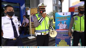 Guna Tekan Covid-19, Satlantas Polres Batang Gencar Sosialisasikan Prokes