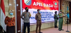 Pemkot Gelar Apel Siaga Penyerahan BKO Linmas Dan Wajib Terapkan Prokes