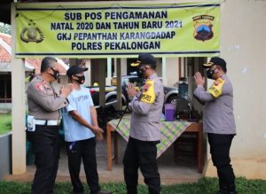 Pastikan Aman Nataru, Kapolres Pekalongan Cek Gereja Dan Ingatkan Prokes