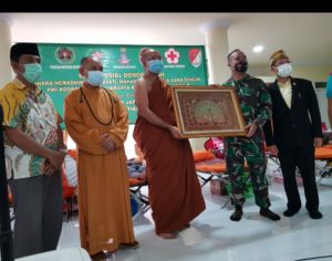 Gelar Baksos Donor Darah, Kodim 0503/JB Bersama Vihara Hemadhiro Mettavati