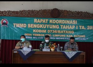 Menjelang Pembukaan TMMD Sengkuyung Tahap I Tahun 2021 Desa Tembok, Kodim Batang Gelar Rakor