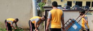 Mencegah Penyebaran Covid-19, Personil Polres Pekalongan Gelar Kerja Bakti Dilingkungan Mako