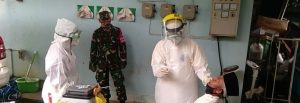 Babinsa Pantau Langsung Pelaksanaan Test Swab Di Desa Binaan