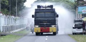 Mobil Water Canon Semprot Kawasan Asrama Haji Donohudan Boyolali