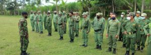 Tingkatkan Kedisiplinan Para Linmas, Babinsa Reban Berikan Materi PBB