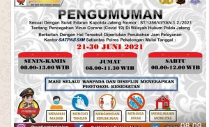 Antisipasi Penularan COVID-19, Polres Pekalongan Batasi Layanannya Satpas SIM