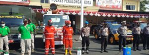 Petugas Gab Kota Pekalongan Intensifkan Semprot Disinfektan Di Mapolres Dan Fasum