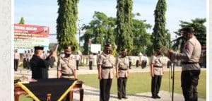 Kapolres Pekalongan Pimpin Sertijab kabag Log, Kasat Samapta Dan Kapolsek Kesesi