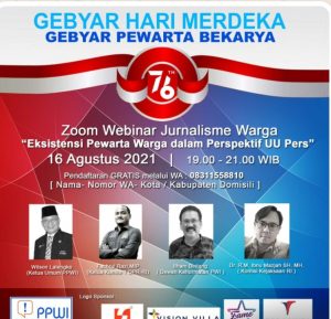Jelang HUT RI Ke 76 , PPWI Menggelar Webinar Jurnalisme Warga