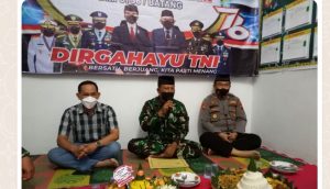 Petingati HUT TNI Ke 76, Jajaran Koramil Bawang Gelar Tasyakuran Sederhana