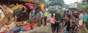 Terjadi Kecelakaan, 8 Truck Alami Tabrakan Beruntun Di Jalur Alas Roban