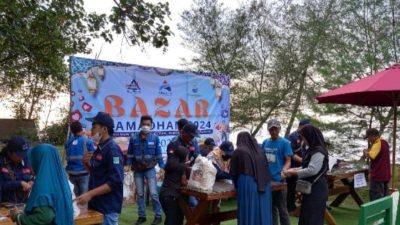 PT Aquila Transindo Utama Dan PT Alpha Trans Logistic Menggelar Bazar Ramadhan Paket Sembako Murah di Resto New Mangrove Ocean