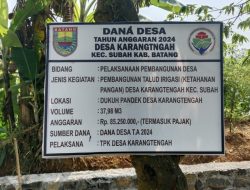 Program Ketahanan Pangan Pemdes Karangtengah Dorong Produktivitas Pertanian Melalui Pembangunan Talud Irigasi