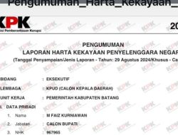 121 M, M. Faiz Kurniawan, Calon Bupati Batang Paslon 2 Memiliki Kekayaan Hartanya 
