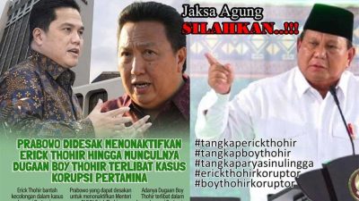 Munculnya Nama Boy Thohir di Kasus Korupsi Pertamina, Publik Desak Presiden Prabowo Non-aktifkan Menteri BUMN Erick Thohir