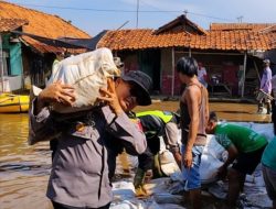 Polres Pekalongan Kota Bersinergi Perkuat Tanggul di Kelurahan Bandengan.