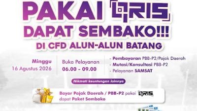 CFD Alun-Alun Batang 16 Agustus 2026: Bayar Pajak via QRIS, Ada Sembako dan Hadiah